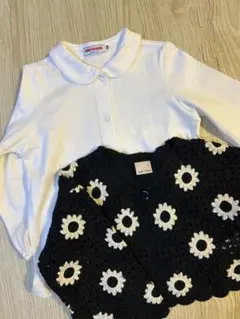 ミキハウス ホワイトシャツ100・プティマインカーディガンS