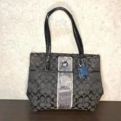 COACH コーチ シグネチャー トートバッグ ブラック A4収納可