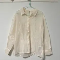 earth music&ecology シアー長袖シャツ アイボリーのサムネイル