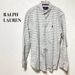 Ralph Lauren カスタムフィット 長袖シャツ グレー/ホワイト