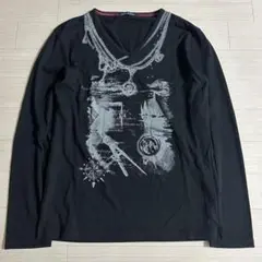 00s Niccle club for men 騙し絵 長袖カットソー