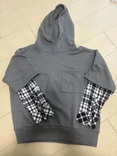 GLAZOS グラゾス　長袖パーカー 150 男女　フェイクレイヤードトップスのサムネイル