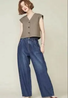 conte別注　upper hights タックデニムパンツ　サイズ24