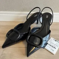 ZARA スリングバックシューズ　パンプスサンダル　サイズ35黒　23 22.5