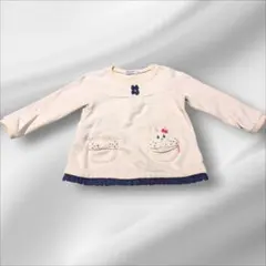 MIKIHOUSE ミキハウス ウサギ刺繍付き長袖Tシャツ 90サイズ