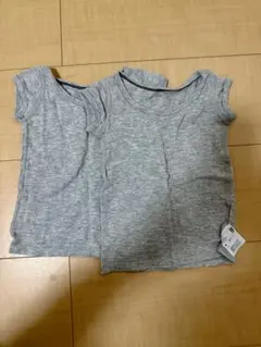 UNIQLO ベビーシャツ肌着 2枚セット サイズ80 グレー　メッシュ