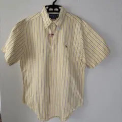 Ralph Lauren クラシックフィット 半袖シャツ イエロー ストライプ