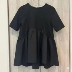 【美品】完売品OPAQUE.CLIP ペプラムドッキングカットソー黒　Ｍオペークのサムネイル