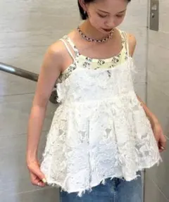 Ray BEAMS フリンジ ジャガード キャミソールのサムネイル