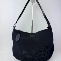 IBIZA イビサ 花モチーフ ショルダーバッグ ナイロン ブラック 日本製