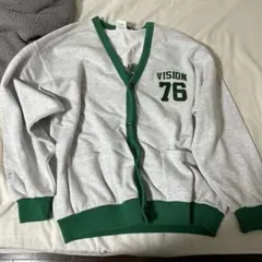 Vision Street Wear カーディガン L グレー/グリーン