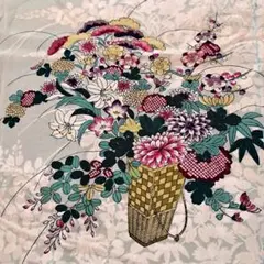 セール30%off‼　錦紗縮緬アンティーク長襦袢！透かし入り