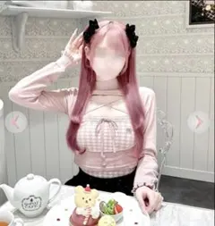 ハニーミュウ チェックリボン肩空きプリーツワンピース ♡ HONEYMEW／チェックリボン肩空きプリーツワンピース（ブラック