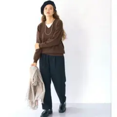 【新品】coca コカ　Vネックニット　ブラウン