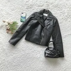 プロポーション ライダースジャケット 合皮 M 通勤 ツーリング 黒 ショート