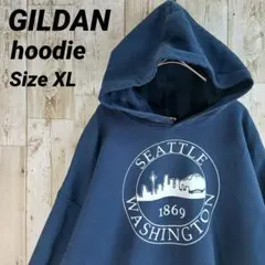 GILDAN ギルダン XL 紺 パーカー シアトル ワシントン US古着