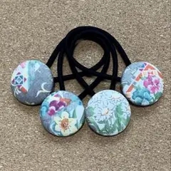 くるみボタンのヘアゴム 814