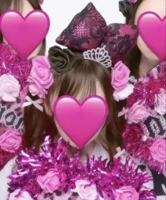 盛り髪 リボン カチューシャ ピンク