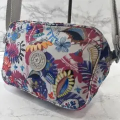 ほぼ未使用品KIPLING キプリング 総柄 ボタニカル ミニ ショルダーバッグ
