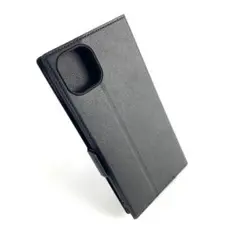 新品 iPhone 14 15 Plus 薄型・軽量PUレザー手帳ケース 黒