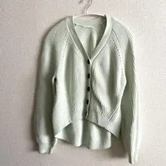 GU ミントグリーン ボタン付きカーディガン S