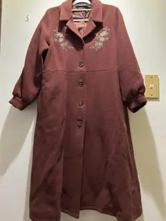 In Another Style 刺繍入りロングコート　メルトンコート