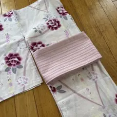 京都小泉　花柄　薄ピンク　浴衣