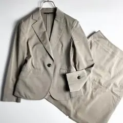 23区　コットン　テーラードジャケット　スカート　セットアップ　ベージュ　38
