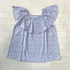 【未使用】デビロック 総柄ラッフルTシャツ