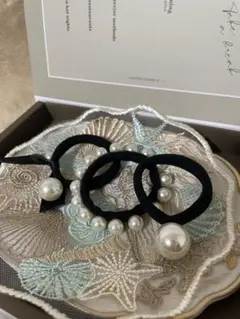 パール付きヘアゴム 3個セット