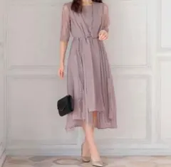 【美品】 PREFERIR ピンクグレージュ　パーティドレス　S レース