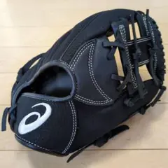 少年野球 アシックス(ASICS)小学年サイズグローブ キッズグローブ黒(美品)