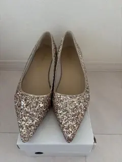 グリッター ポインテッドトゥパンプス ブライダル　前撮り