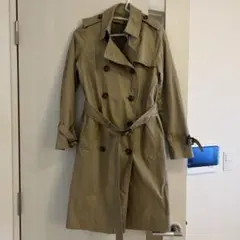 美品無印撥水ベージュ トレンチコート レディース