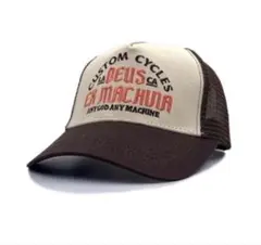 アメカジ　トラッカーキャップ　帽子 キャップ 刺繍 y2k ヴィンテージ調　茶