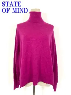 ステートオブマインド ハイネック長袖ニット ピンク ウール M C4874