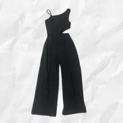 SHEIN ワンショルダー オールインワン ブラック Sのサムネイル