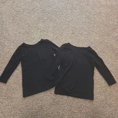 胸二重　あったか肌着　ブラック　２枚セット