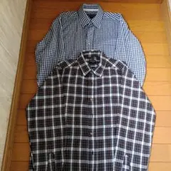 メンズ長袖シャツ　2枚まとめ売り　チェック柄