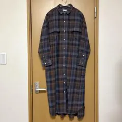 【期間限定価格！美品】ニコアンドチェックシャツワンピースMサイズロングワンピ