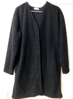 【本日限定お値下げ】モコボア　ノーカラーコート　ノーカラージャケット　Lサイズ