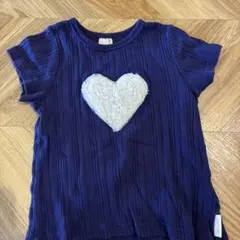petit main ハートモチーフ リブTシャツ 100cmのサムネイル
