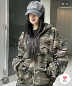 A BATHING APE✨ グレー迷彩ハニカムカモ サイドジップ パーカー M