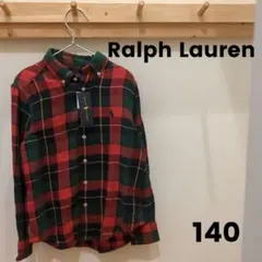 ラルフローレン　チェック　柄　長袖　シャツ 140　冬　新品　ネルシャツ