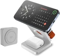 Magsafe スタンド 充電器 3in1 25W ワイヤレス充電器 折り畳み式