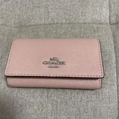 COACH ピンク レザー キーケース