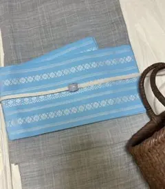 格子織 夏帯 無地 九寸名古屋帯 未使用品 - メルカリ