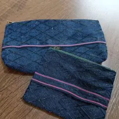 畳縁ハンドメイド　ポーチセット