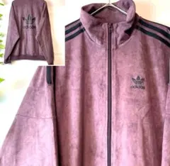 希少✨美品✨アディダス トラックトップ ベロア バックロゴ ワインレッド3XL