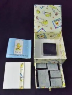 ★クラシックプー 引き出し ボックス スタンプ メモ インク セット/プーさん印